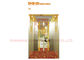 Miękkie oświetlenie Dekoracja kabiny windy z tytanowym złotym lustrem / trawiona częściami windy
